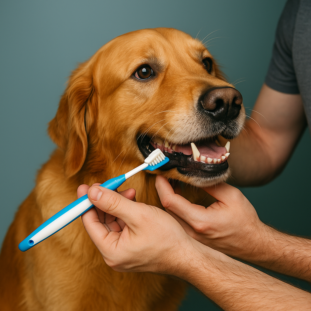 Dental hygiene for large dogs: how to brush their teeth