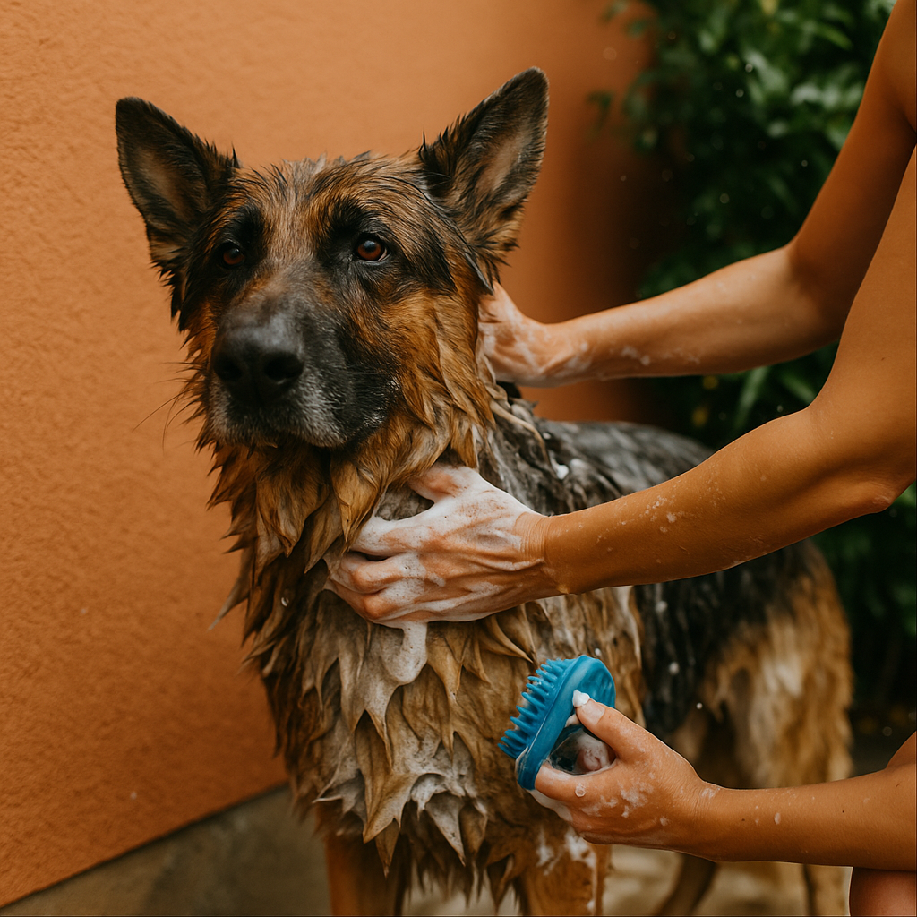 How to prevent allergies and irritations after bathing large dogs